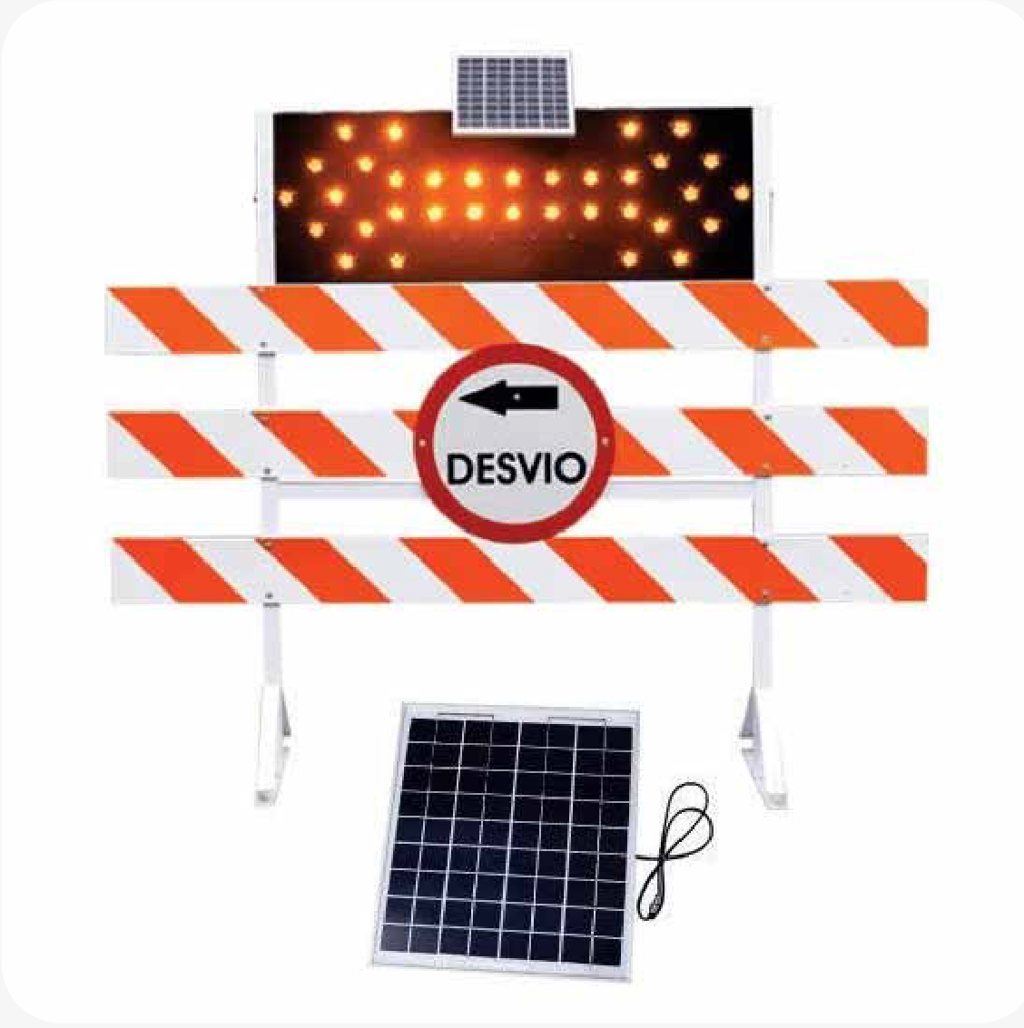 Barricada metálica tipo IDU con Flecha Solar